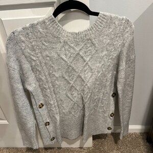 Marled Size S Gray Knit Sweater with buttons